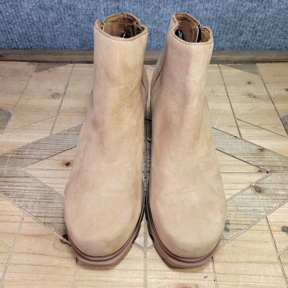 Sorel Joan of Arctic Wedge III Boots Womens 10 Ash Brown Leather Chelseaβ Bootie - Picture 3 of 10